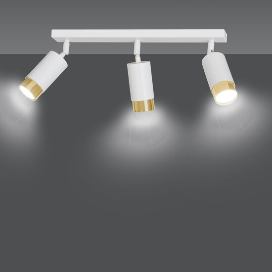 Emibig Emibig Boras 3L blanc avec finition dorée spot de plafond orientable GU10 - Créez une atmosphère élégante dans votre espace