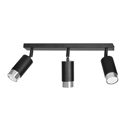 Boras 3L black ceiling spotlight GU10 with chrome luxury finish