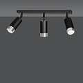 Boras 3L black ceiling spotlight GU10 with chrome luxury finish