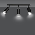 Boras 3L black ceiling spotlight GU10 with chrome luxury finish