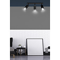 Boras 3L black ceiling spotlight GU10 with chrome luxury finish