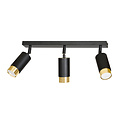Emibig Emibig Boras 3L black with gold finish ceiling spotlight orientable GU10 - Stylish lighting for any space