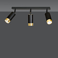 Emibig Emibig Boras 3L black with gold finish ceiling spotlight orientable GU10 - Stylish lighting for any space