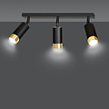 Emibig Emibig Boras 3L noir avec finition dorée spot de plafond orientable GU10 - Éclairage élégant pour chaque espace