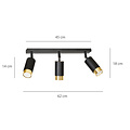 Emibig Emibig Boras 3L black with gold finish ceiling spotlight orientable GU10 - Stylish lighting for any space