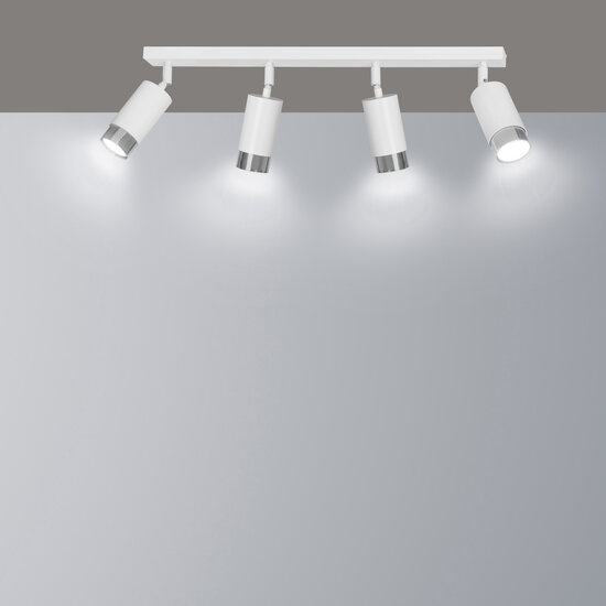 Boras 4L plafondspot GU10 wit en chroom luxe afwerking