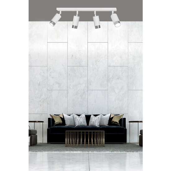 Boras 4L plafondspot GU10 wit en chroom luxe afwerking
