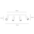 Emibig Emibig Boras 4L foco de techo GU10 blanco y cromo acabado de lujo - Ideal para iluminación moderna