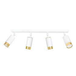 Boras 4L white with gold finish ceiling spotlight orientable GU10