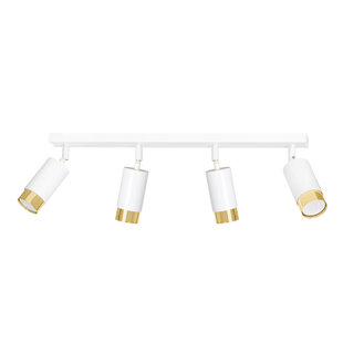 Emibig Boras 4L white with gold finish ceiling spotlight orientable GU10
