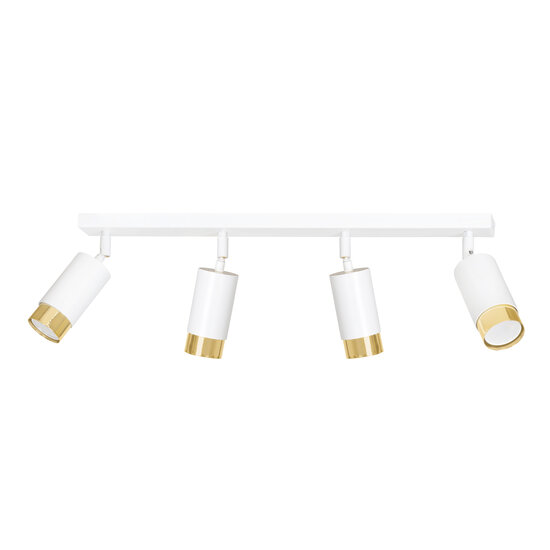Emibig Emibig Boras 4L white with gold finish ceiling spotlight orientable GU10 - Create a stylish atmosphere in your space