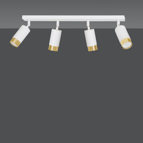 Emibig Emibig Boras 4L white with gold finish ceiling spotlight orientable GU10 - Create a stylish atmosphere in your space