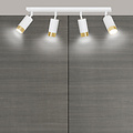 Emibig Emibig Boras 4L white with gold finish ceiling spotlight orientable GU10 - Create a stylish atmosphere in your space