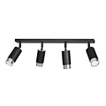Boras 4L black ceiling spotlight GU10 with chrome luxury finish