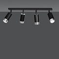 Boras 4L black ceiling spotlight GU10 with chrome luxury finish