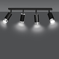 Boras 4L schwarzer Deckenstrahler GU10 mit Chrom-Luxus-Finish