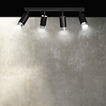 Boras 4L schwarzer Deckenstrahler GU10 mit Chrom-Luxus-Finish