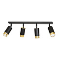 Emibig Emibig Boras 4L zwart met goud afwerking plafondspot richtbaar GU10 - Perfect voor moderne interieurs