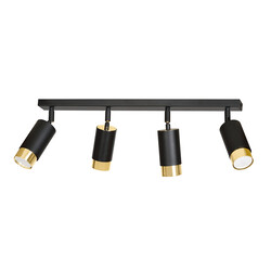 Emibig Boras 4L black with gold finish ceiling spotlight orientable GU10