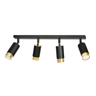 Boras 4L black with gold finish ceiling spotlight orientable GU10