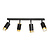 Boras 4L black with gold finish ceiling spotlight orientable GU10