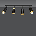 Boras 4L black with gold finish ceiling spotlight orientable GU10