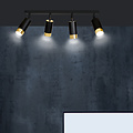 Spot de plafond Boras 4L noir finition dorée orientable GU10