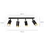 Emibig Emibig Boras 4L black with gold finish ceiling spotlight orientable GU10 - Ideal for modern interiors