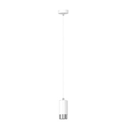 Karlstad hanging lamp white and chrome cylinder GU10