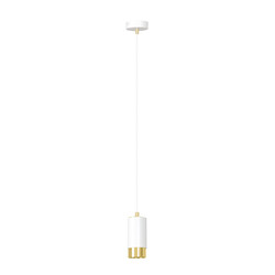 Lampe à suspension blanche Karlstad avec tube doré GU10