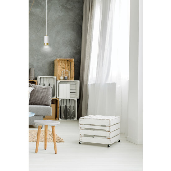 Karlstad white hanging lamp with gold tube GU10