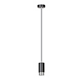 Karlstad hanging lamp black and chrome cylinder GU10