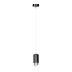 Karlstad hanging lamp black and chrome cylinder GU10