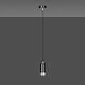 Karlstad hanging lamp black and chrome cylinder GU10