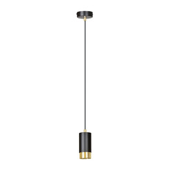 Lampe à suspension noire Karlstad avec tube doré GU10