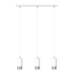 Karlstad 3L hanging lamp white and chrome cylinder GU10