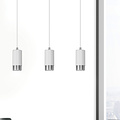 Lampe à suspension Karlstad 3L blanche et cylindre chromé GU10