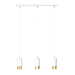 Karlstad 3L white hanging lamp with gold tube GU10