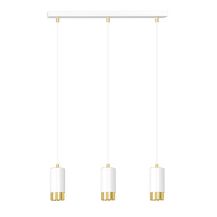 Karlstad 3L white hanging lamp with gold tube GU10