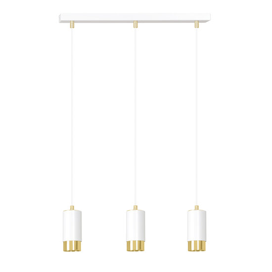 Suspension blanche Karlstad 3L avec tube doré GU10