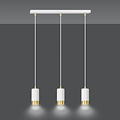 Karlstad 3L white hanging lamp with gold tube GU10