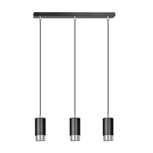 Karlstad 3L hanging lamp black and chrome cylinder GU10