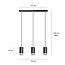 Karlstad 3L hanging lamp black and chrome cylinder GU10