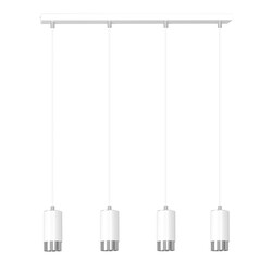 Karlstad 4L hanging lamp white and chrome cylinder GU10