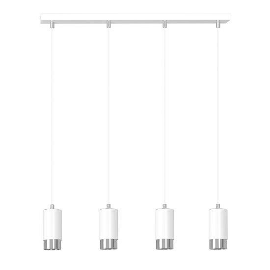 Karlstad 4L hanging lamp white and chrome cylinder GU10