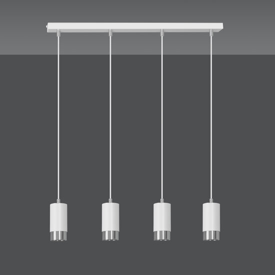 Karlstad 4L hanglamp wit en chroom cilinder GU10