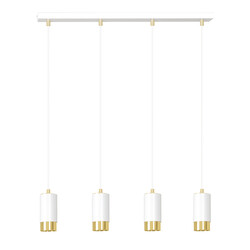 Karlstad 4L witte hanglamp met goud koker GU10