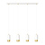 Karlstad 4L white hanging lamp with gold tube GU10