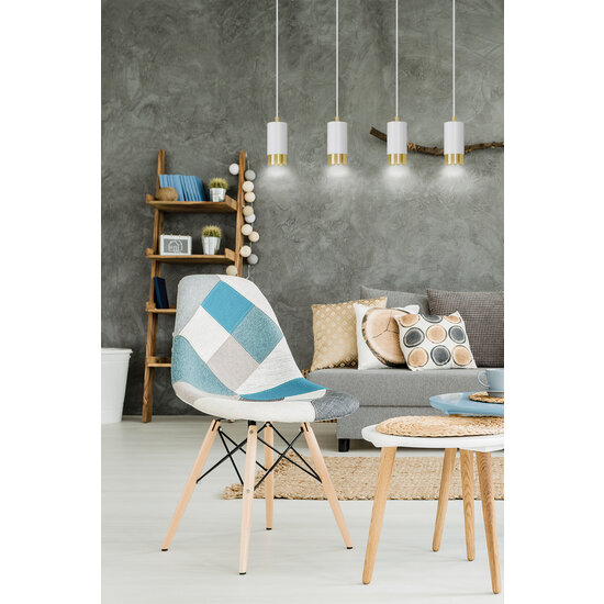 Karlstad 4L white hanging lamp with gold tube GU10