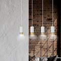 Karlstad 4L witte hanglamp met goud koker GU10